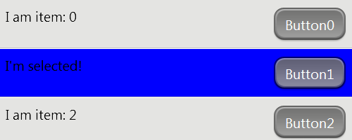 VirtualList Example - Changing color of selected row